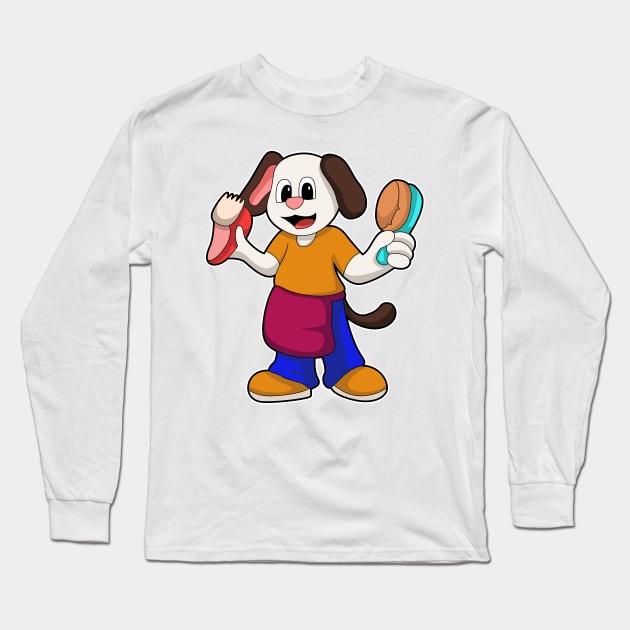 Dog as Hairdresser with Razor Long Sleeve T-Shirt by Markus Schnabel